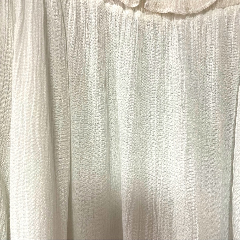 Liv Los Angeles White Sheer Boho Embroidered Blouse Sz 2X - Picture 6 of 7